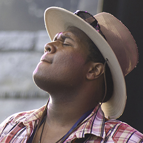 Kyle Perry du Homemade Jamz' Blues Band au Nice Jazz Festival, Théâtre de Verdure le 9-07-2011